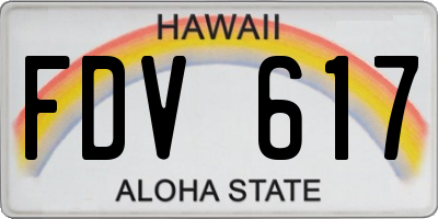 HI license plate FDV617