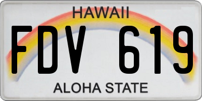 HI license plate FDV619