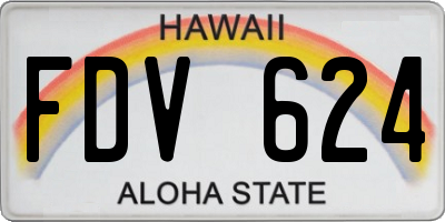 HI license plate FDV624