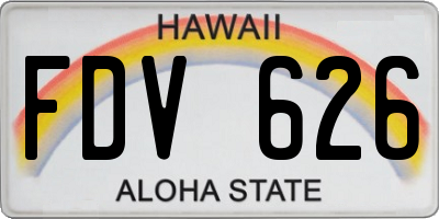 HI license plate FDV626