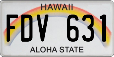 HI license plate FDV631