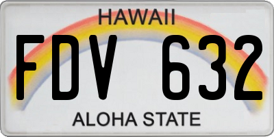 HI license plate FDV632