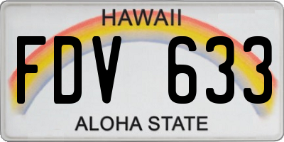 HI license plate FDV633