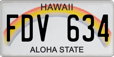 HI license plate FDV634