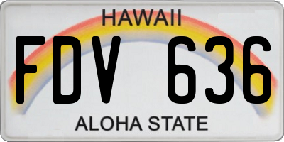 HI license plate FDV636