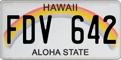 HI license plate FDV642