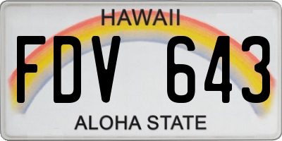 HI license plate FDV643