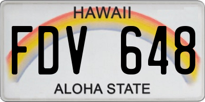 HI license plate FDV648