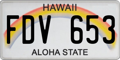 HI license plate FDV653