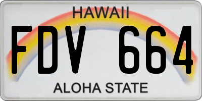HI license plate FDV664