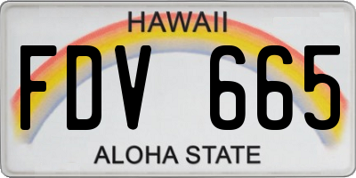 HI license plate FDV665