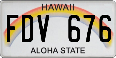HI license plate FDV676