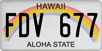 HI license plate FDV677