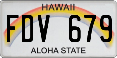 HI license plate FDV679