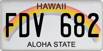 HI license plate FDV682