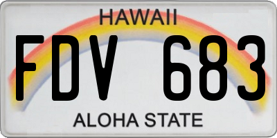 HI license plate FDV683