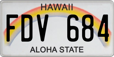 HI license plate FDV684