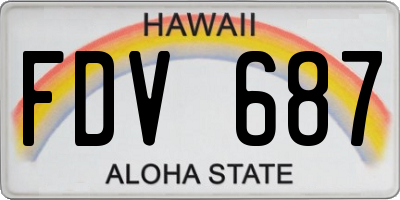 HI license plate FDV687