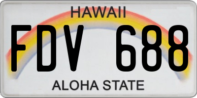 HI license plate FDV688