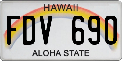 HI license plate FDV690
