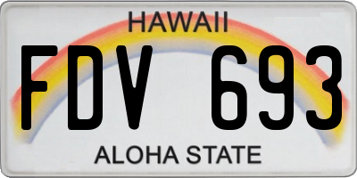 HI license plate FDV693