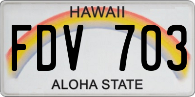 HI license plate FDV703