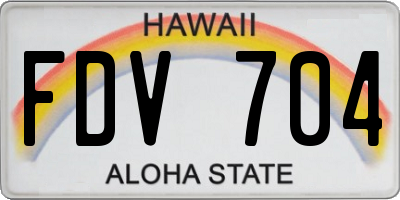 HI license plate FDV704