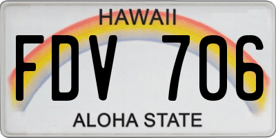 HI license plate FDV706