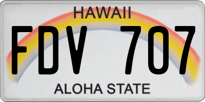HI license plate FDV707