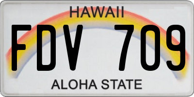 HI license plate FDV709