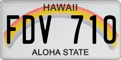 HI license plate FDV710