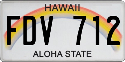 HI license plate FDV712