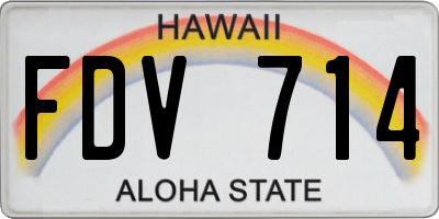 HI license plate FDV714