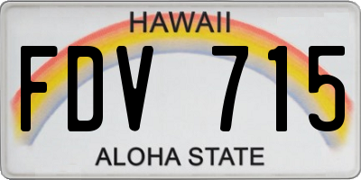 HI license plate FDV715