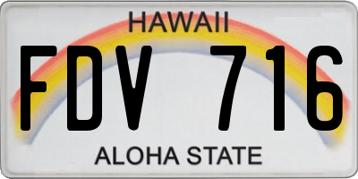 HI license plate FDV716
