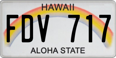 HI license plate FDV717