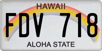 HI license plate FDV718