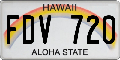 HI license plate FDV720