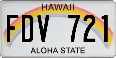 HI license plate FDV721