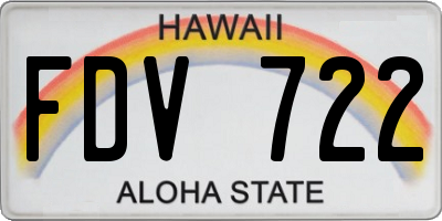 HI license plate FDV722