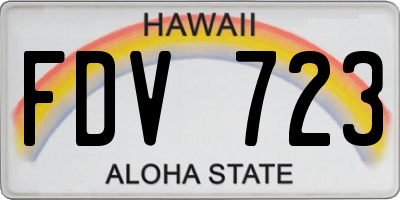 HI license plate FDV723