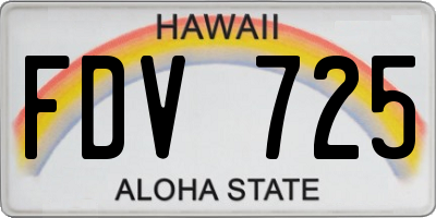 HI license plate FDV725