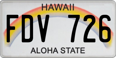 HI license plate FDV726