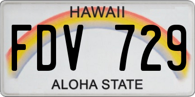 HI license plate FDV729
