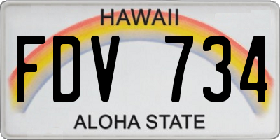 HI license plate FDV734