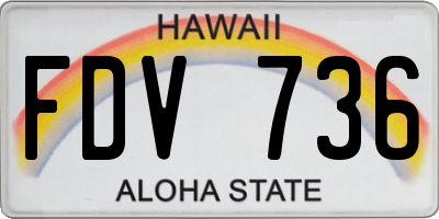 HI license plate FDV736