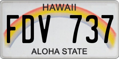HI license plate FDV737