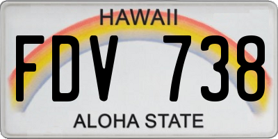 HI license plate FDV738