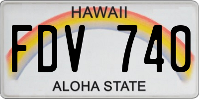 HI license plate FDV740