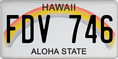 HI license plate FDV746